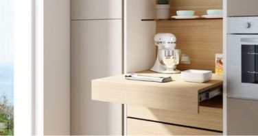 Home Basics Mueble de cocina con carrito para microondas, color blanco  pequeño